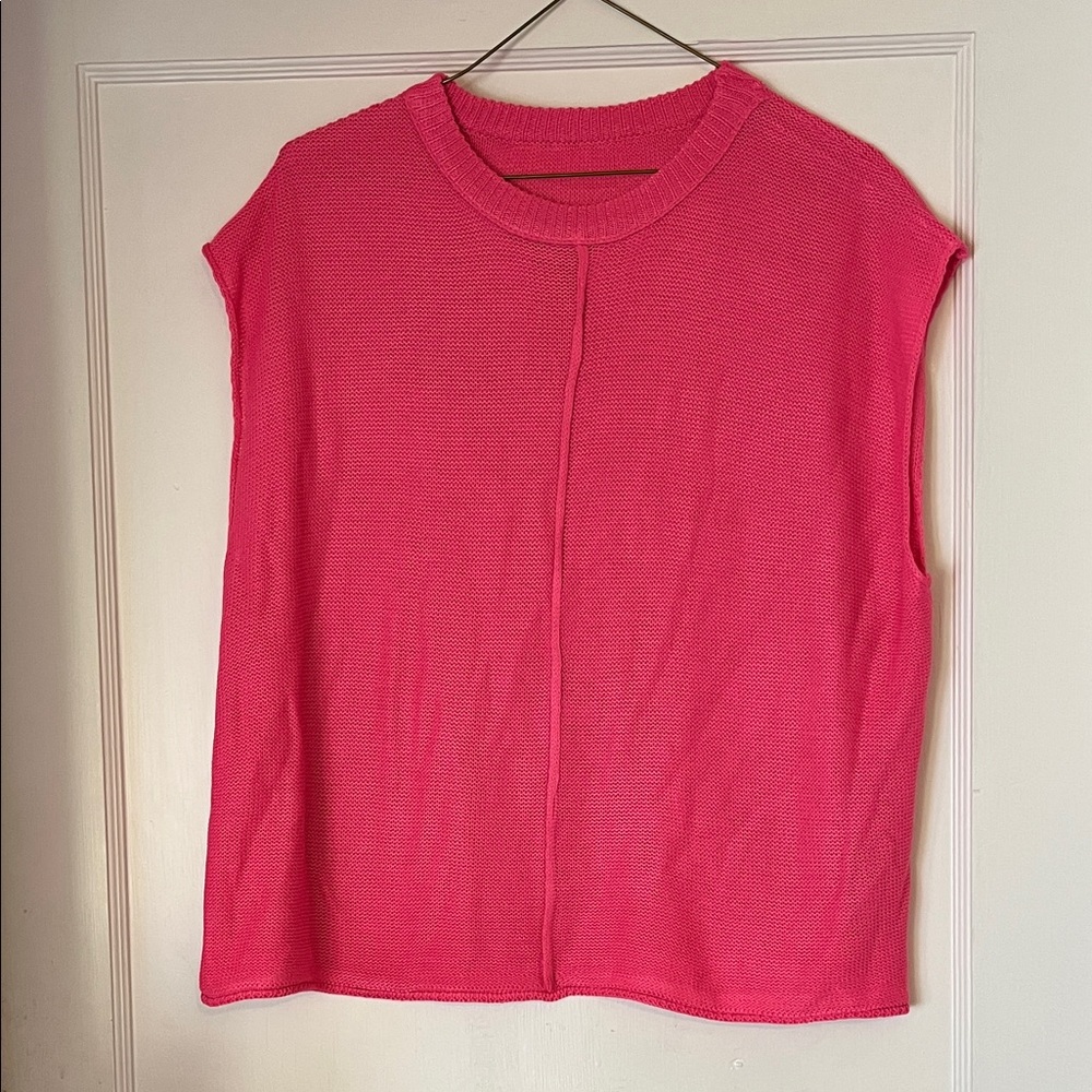 Pink Sleeveless Knit Top